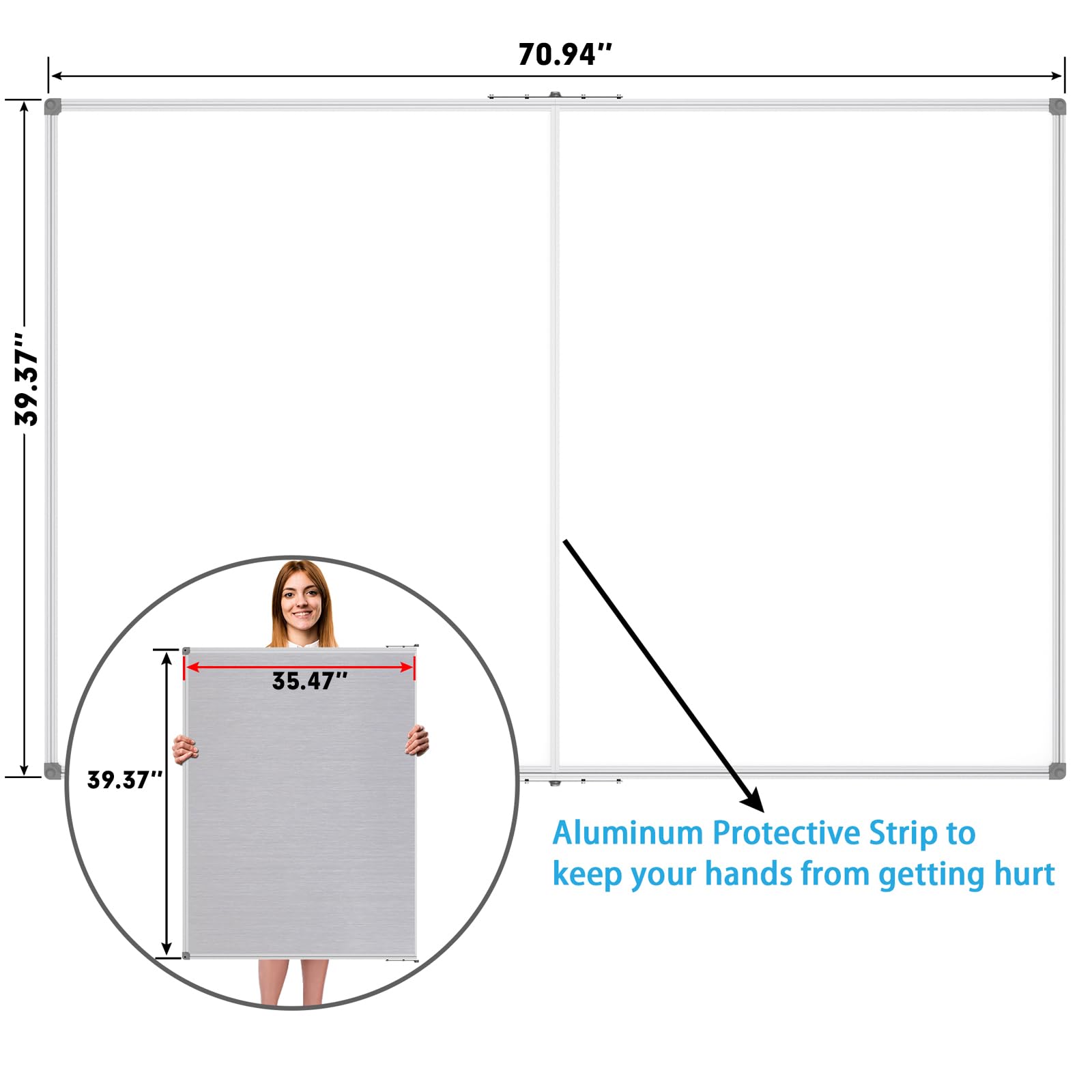 Amazon | JILoffice 大型折りたたみ式ホワイトボード 72 x 40インチ